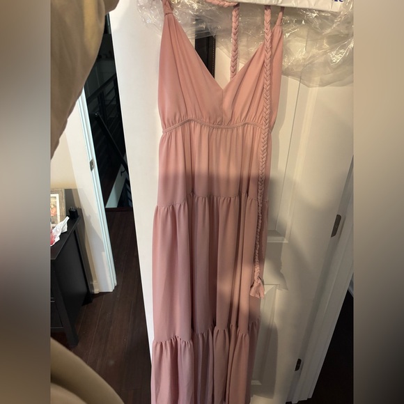 Lulu's Blush Pink Gathered Dress - Picture 2 of 8